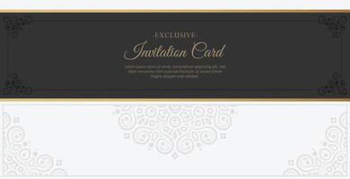 Flat Invitation card design vintage style vector
