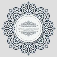 Flat Calligraphy circle ornament frame line vector