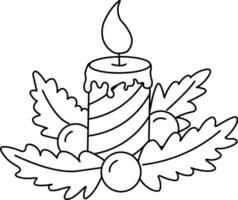 Advent Wreath Icon on Black Outline vector