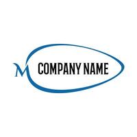 initial letter m swoosh icon logo design template vector