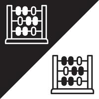 Abacus Icon, isolated on Black and white Background. vector