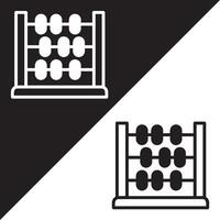 Abacus Icon, isolated on Black and white Background. vector
