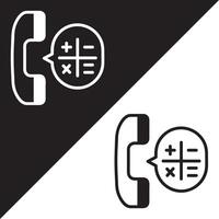 Telephone Icon, isolated on Black and white Background. vector