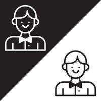Accounting Avatar Icon, isolated on Black and white Background. vector