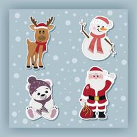 New Year stickers vector