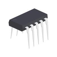 Realistic microchip computer electronic components on white background. Microchip icon. Computer processor technology. Microprocessor. vector