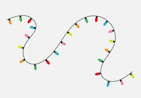 Christmas string lights on gray background. vector