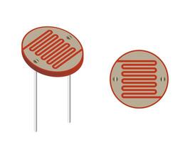 Realistic LDR light dependant resistor illustration on white background, demonstration,for electrician teachers, web, banner and etc. vector