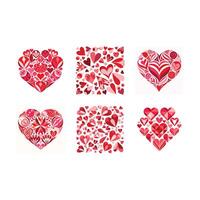 Abstract heart patterns in , perfect for modern and romantic designs. vector