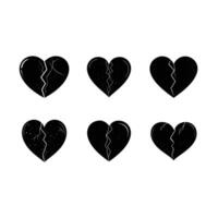 Broken Heart Illustration Line Art Design vector