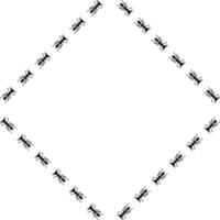 Ant rhomb trail illustration. Insect path Stock illustration isolated on white background in flat simple style. vector