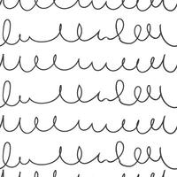 Seamless pattern with hand-drawn wavy loops. Black lines on a white background, creating a playful, abstract texture. Ideal for textile, wallpaper, and digital design projects. vector