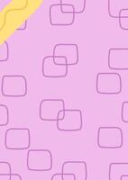 Vertical Geometric pattern with squares. Hand drawn abstract texture on a pastel pink background. illustration in minimalist, retro-inspired style. vector