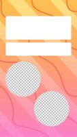Curve lines orange pink gradient story template. Abstract hand drawn stock illustration vector