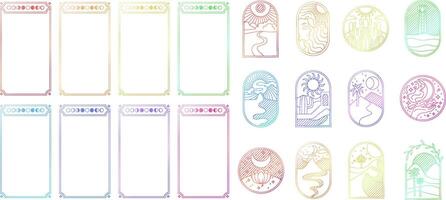 Astrology set of elements in tarot card aesthetic. illustration in flat style. vector