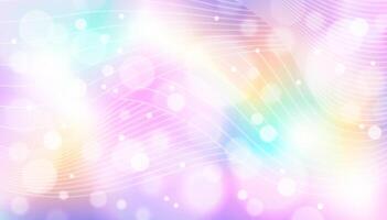 Soft unicorn bokeh gradient with bokeh effect. Cute fairytale abstract horizontal backdrop. Stock illustration in realistic cartoon style. vector