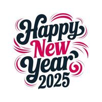 2025 New Year Typography Text vector