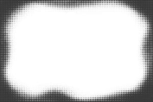 Halftone pattern dotted background. Abstract gradient border for poster and banner. Retro splattered template. Trendy horizontal monochrome comic book backdrop vector