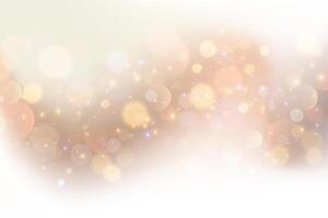 Light background with bokeh. Abstract golden glitter texture. Beige wavy gradient with glow. Ivory pastel blurred backdrop for wedding invitation design. Nude elegant gradation wallpaper vector