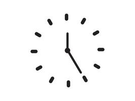 time wall clock design outline art vector