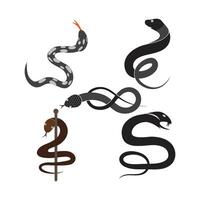 Caduceus snake icons vector