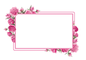 Rectangular frame with peonies png