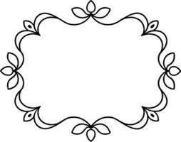 A black and white drawing of a frame with flowers vector