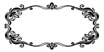 A black and white ornate frame with swirls vector
