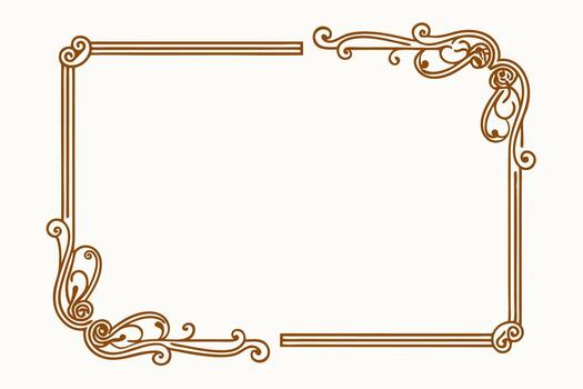 An ornate frame with a scroll pattern vector