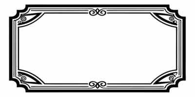 A black and white frame with a decorative border vector
