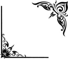 A black and white design with a floral pattern vector
