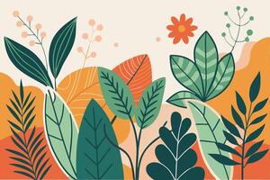 An illustration of colorful plants and flowers vector