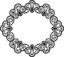 A circular frame with black and white design vector