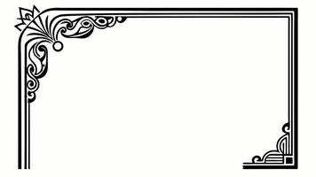 A black and white square frame with ornamental design vector