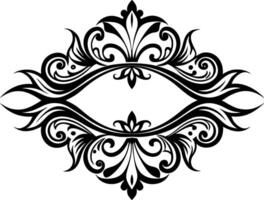 A black and white design with ornamental elements vector