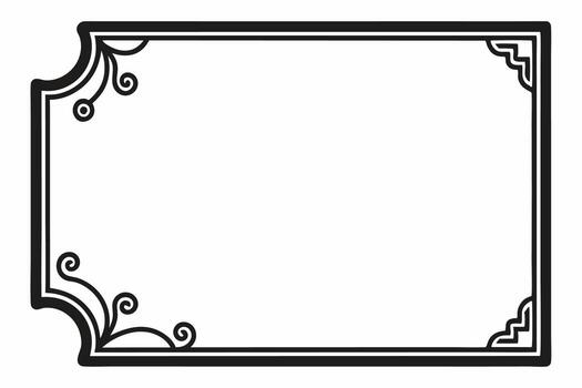 un negro y blanco dibujo de un marco con un Desplazarse vector