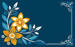 A floral border on a blue background vector
