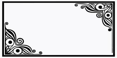 A black and white frame with a decorative design vector