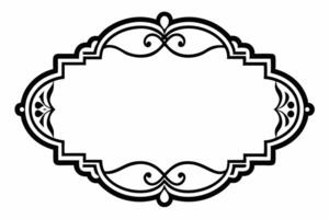 A black and white ornate frame with a white background vector