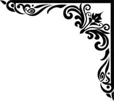 A black and white corner with ornate design vector