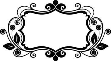 A black and white ornate frame with swirls vector