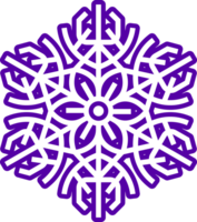 Abstract dark purple snowflake decorative design element. png