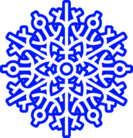 Abstract snowflake sky blue decorative design element. png