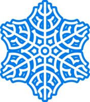 Abstract hexagonal snowflake decorative design element. png
