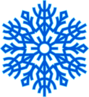 Abstract blue snowflake decorative design element. png