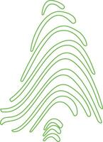 Simple green tree line art. vector