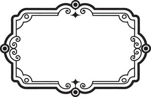 A black and white ornate frame with a white border vector