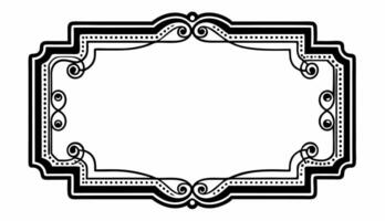 A black and white frame with ornate design vector