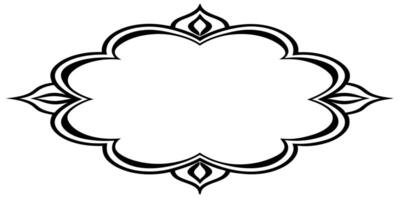 A black and white floral design in the shape of a vector