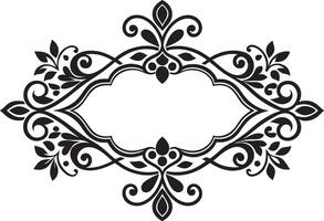 A black and white ornate frame with a black border vector